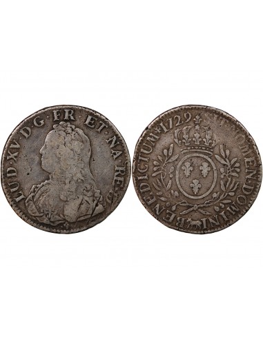 LOUIS XV - ECU DE BÉARN ARGENT AUX BRANCHES D'OLIVIER 1734 PAU