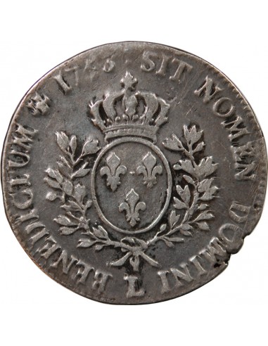 LOUIS XV - ECU AU BANDEAU 1756 L BAYONNE