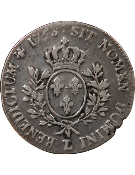 LOUIS XV - ECU AU BANDEAU 1756 L BAYONNE