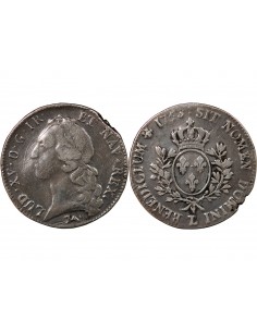 LOUIS XV - ECU AU BANDEAU 1756 L BAYONNE 2