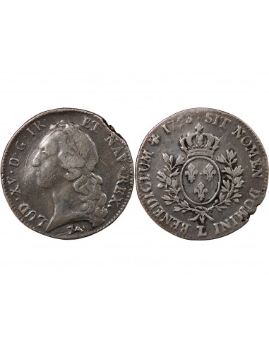 LOUIS XV - ECU AU BANDEAU 1756 L BAYONNE