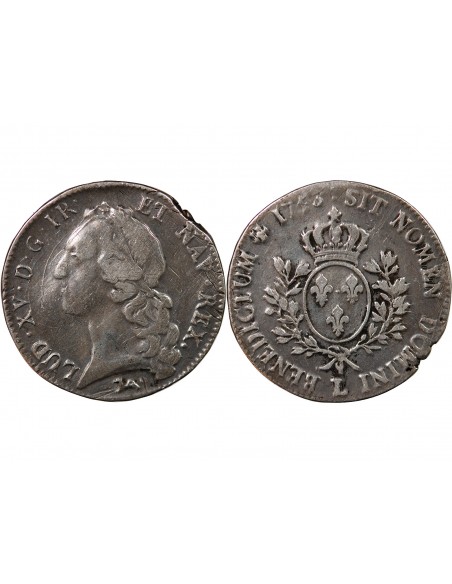 LOUIS XV - ECU AU BANDEAU 1756 L BAYONNE