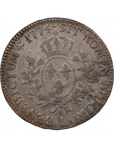 LOUIS XV - ÉCU ARGENT A LA VIEILLE TÊTE 1774 L BAYONNE