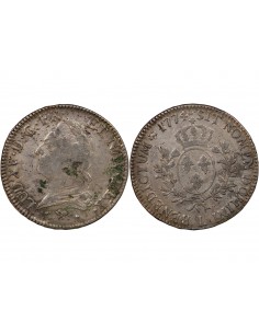 LOUIS XV - ÉCU ARGENT A LA VIEILLE TÊTE 1774 L BAYONNE 2