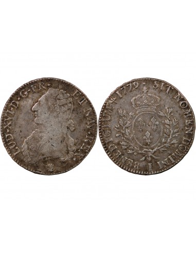 lOUIS XVI - ÉCU ARGENT AUX RAMEAUX D'OLIVIER 1779 I LIMOGES