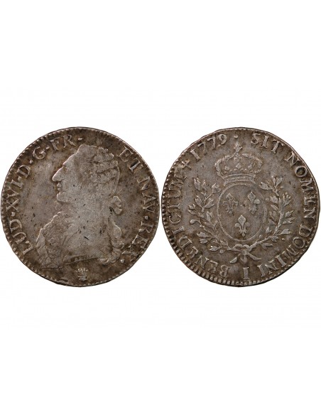 lOUIS XVI - ÉCU ARGENT AUX RAMEAUX D'OLIVIER 1779 I LIMOGES