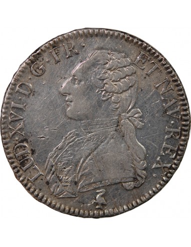 LOUIS XVI - ÉCU ARGENT AUX RAMEAUX D'OLIVIER 1790 A PARIS