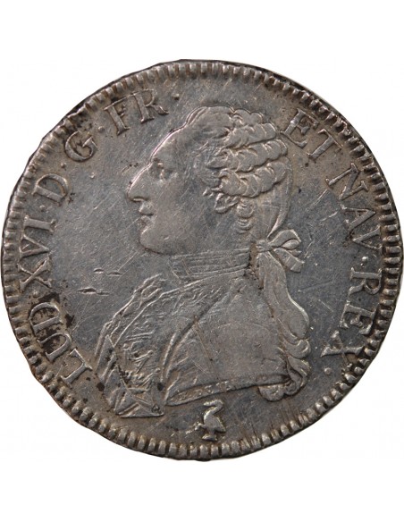 LOUIS XVI - ÉCU ARGENT AUX RAMEAUX D'OLIVIER 1790 A PARIS