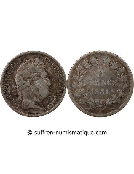 Louis-Philippe Ier 5 Francs Argent 1831 B Rouen