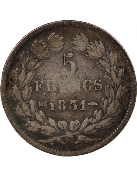 Louis-Philippe Ier 5 francs Argent 1831 BB Strasbourg