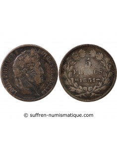 Louis-Philippe Ier 5 francs Argent 1831 BB Strasbourg