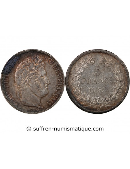 LOUIS PHILIPPE﻿ - 5 FRANCS ARGENT 1832 A PARIS "Type Domard, 2e Retouche"