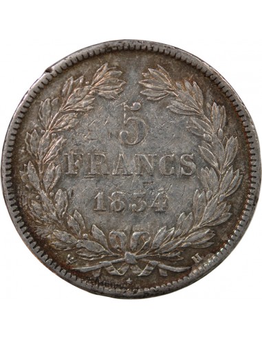 Louis-Philippe Ier 5 francs Argent 1834 H La Rochelle