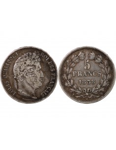 Louis-Philippe Ier 5 Francs Argent 1838 MA Marseille 2