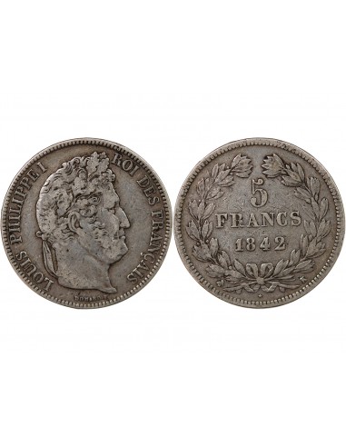 Louis-Philippe Ier 5 francs Argent 1842 K Bordeaux