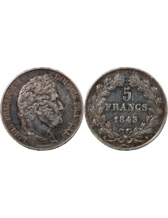 LOUIS PHILIPPE﻿ - 5 FRANCS ARGENT 1845 A PARIS 2