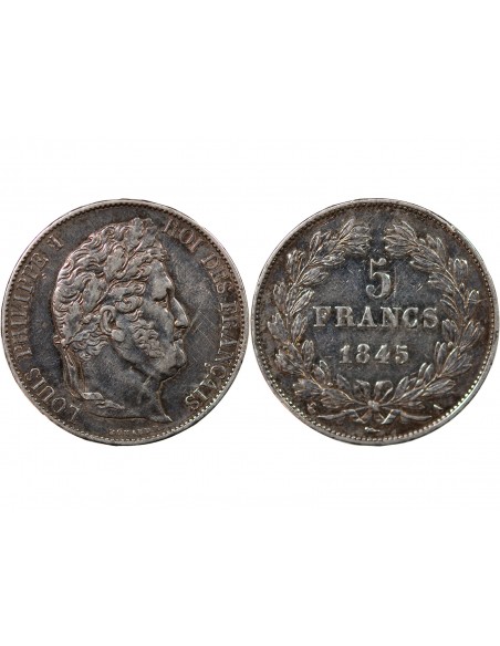 LOUIS PHILIPPE﻿ - 5 FRANCS ARGENT 1845 A PARIS