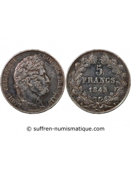 LOUIS PHILIPPE﻿ - 5 FRANCS ARGENT 1845 A PARIS