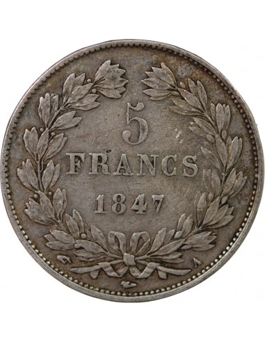 LOUIS PHILIPPE﻿ - 5 FRANCS ARGENT 1847 A PARIS