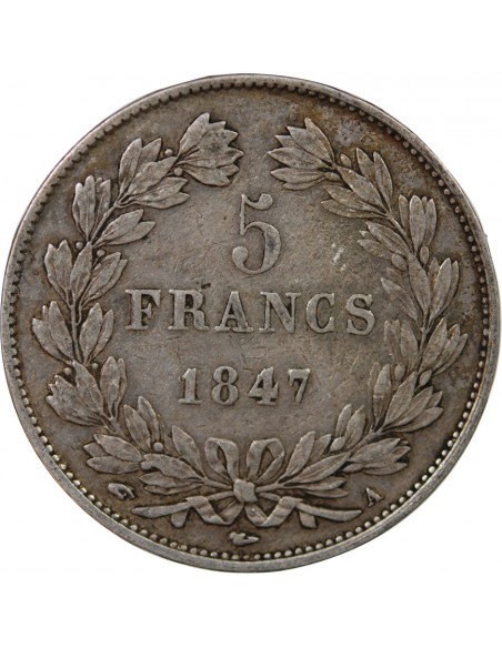 LOUIS PHILIPPE﻿ - 5 FRANCS ARGENT 1847 A PARIS