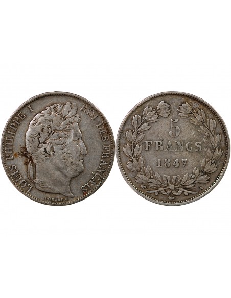 LOUIS PHILIPPE﻿ - 5 FRANCS ARGENT 1847 A PARIS