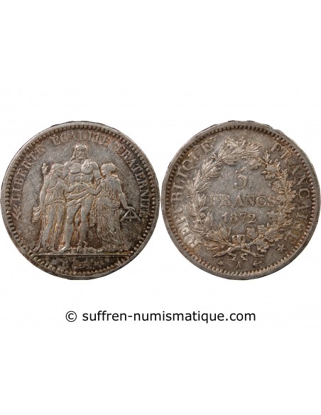 5 francs Argent 1872 A Paris