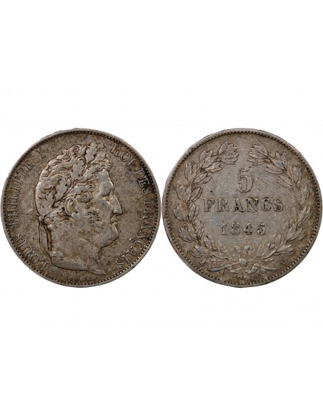 Louis-Philippe Ier 5 francs Argent 1845 A Paris