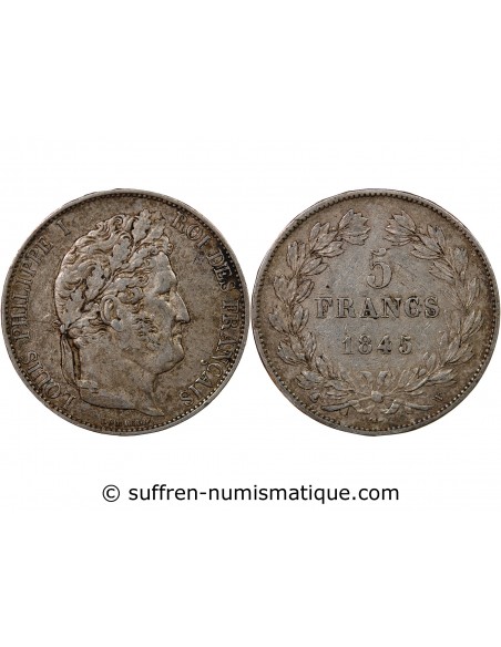 Louis-Philippe Ier 5 francs Argent 1845 A Paris