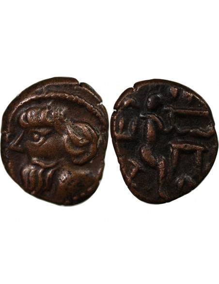 Royaume Indo-Parthe Sanabarès 1 drachme Bronze 50-65 Merv