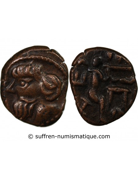 Royaume Indo-Parthe Sanabarès 1 drachme Bronze 50-65 Merv