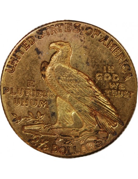 ETATS UNIS, INDIEN - 2 1/2 DOLLARS OR 1912 PHILADELPHIE