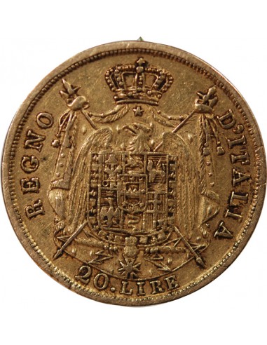 Italie Napoléon Ier, Empereur de France, Roi d'Italie 20 Lire Or 1810 M Milan