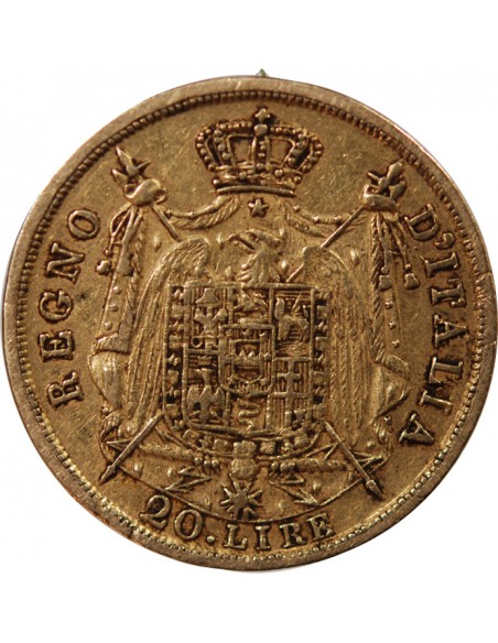 Italie Napoléon Ier, Empereur de France, Roi d'Italie 20 Lire Or 1810 M Milan