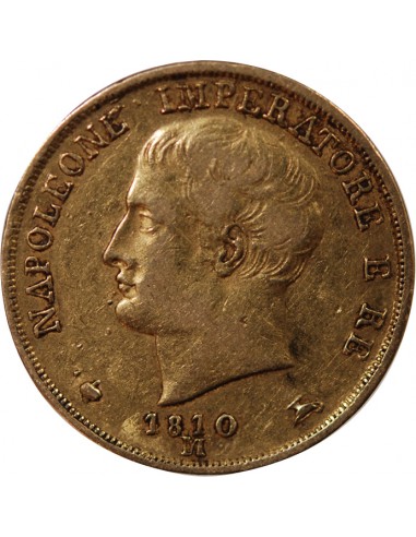 Italie Napoléon Ier, Empereur de France, Roi d'Italie 20 Lire Or 1810 M Milan