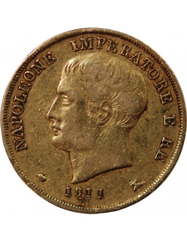 Italie Napoléon Ier, Empereur de France, Roi d'Italie 20 lire Or 1811 M Milan