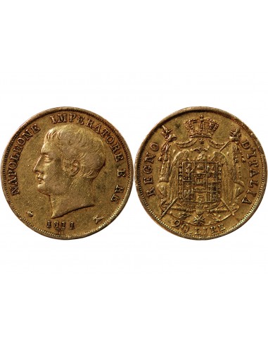 Italie Napoléon Ier, Empereur de France, Roi d'Italie 20 lire Or 1811 M Milan
