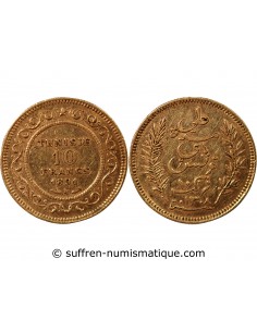 PROTECTORAT FRANCAIS DE TUNISIE, ALI - 10 FRANCS OR 1891