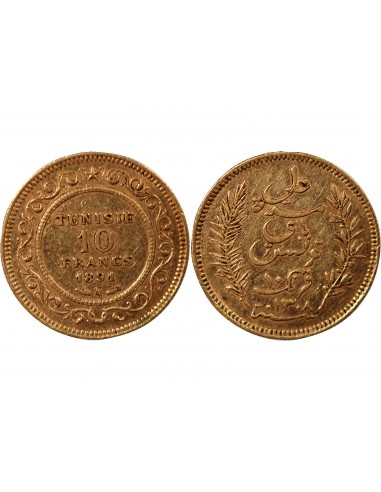 PROTECTORAT FRANCAIS DE TUNISIE, ALI - 10 FRANCS OR 1891