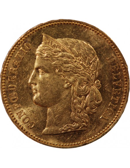 SUISSE, CONFEDERATION HELVETIQUE - 20 FRANCS OR 1892 B BERNE