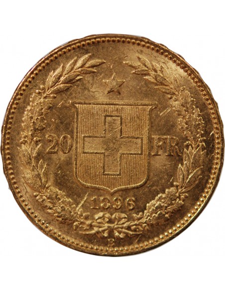 Suisse 20 Francs Or 1896 Berne