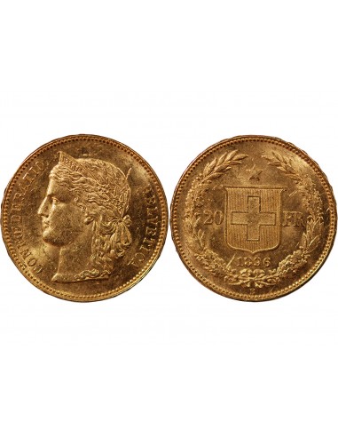 Suisse 20 Francs Or 1896 Berne