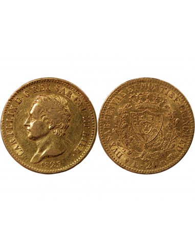ITALIE, ROYAUME DE SARDAIGNE, CHARLES FELIX﻿ - 20 LIRE OR 1825 L TURIN