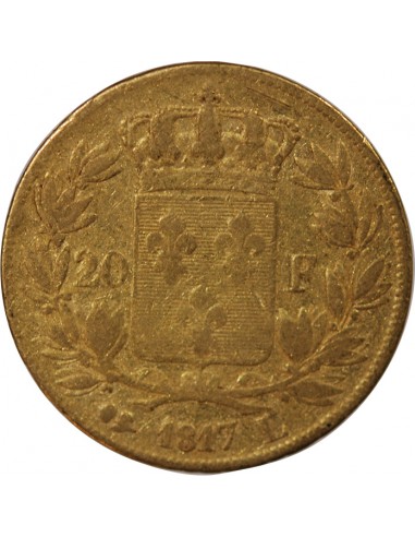 Louis XVIII 20 Francs Or 1817 L Bayonne