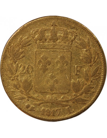 Louis XVIII 20 Francs Or 1817 L Bayonne