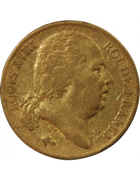 Louis XVIII 20 Francs Or 1817 L Bayonne
