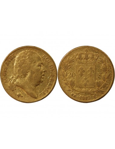 Louis XVIII 20 Francs Or 1817 L Bayonne
