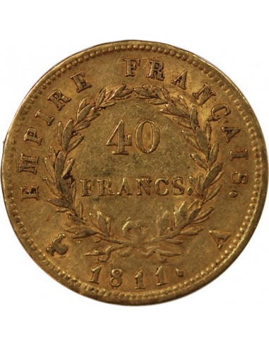 NAPOLÉON Ier - 40 FRANCS OR, TETE LAUREE - 1811 A PARIS