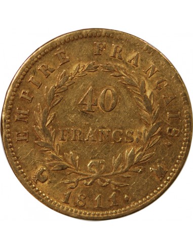 Napoléon Ier, Empereur de France, Roi d'Italie 40 Francs Or 1811 A Paris