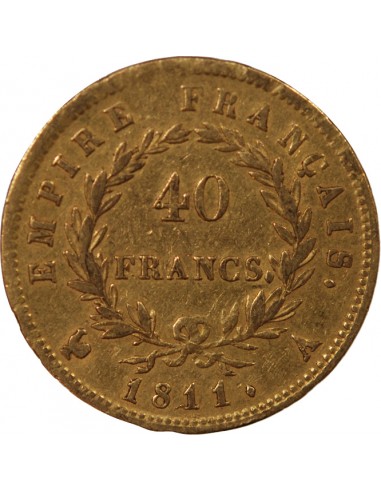 NAPOLÉON Ier - 40 FRANCS OR, TETE LAUREE - 1811 A PARIS