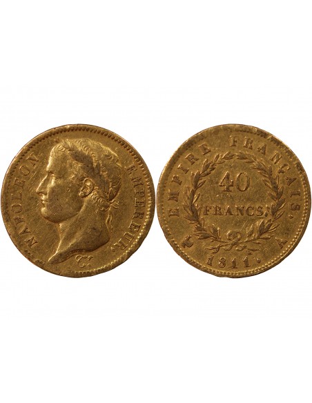 NAPOLÉON Ier - 40 FRANCS OR, TETE LAUREE - 1811 A PARIS